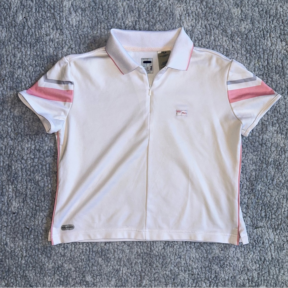 Vintage FILA Quarter-Zip Athletic T-shirt Size M